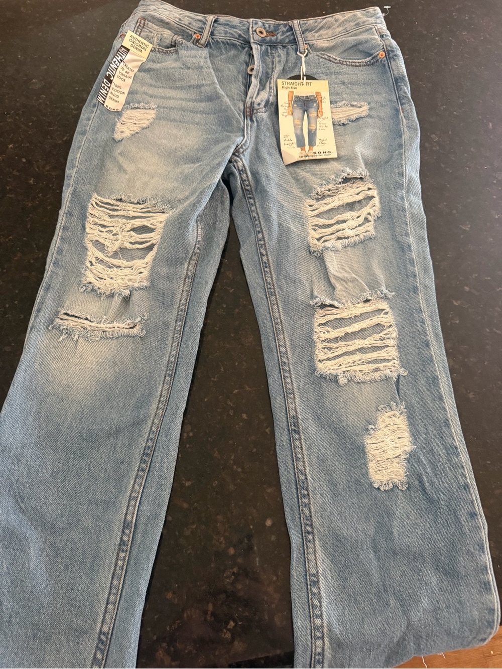 Light Blue Distressed Women’s Jeans - Straight Fit